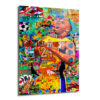 Kobe Bryant Efsanesi Pop Art Graffiti Cam Tablo Duvar Dekoru Canlı renklerle bezenmiş, Pop Art ve graffiti tarzında, Lakers forması giyen Kobe Bryant'ın coşkulu bir portresi. Arka planda basketbol temalı ve sokak sanatı öğeleri, yazılar ve semboller içeren dinamik bir kompozisyon.