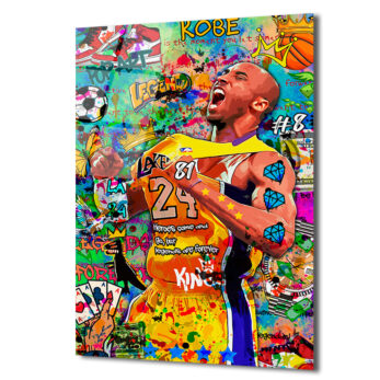 Kobe Bryant Efsanesi Pop Art Graffiti Cam Tablo