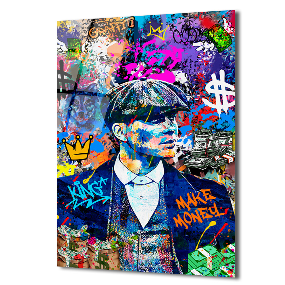 Urban King Tommy Shelby Graffiti Cam Tablo Duvar Dekoru Urban King Tommy Shelby Graffiti Cam Tablo