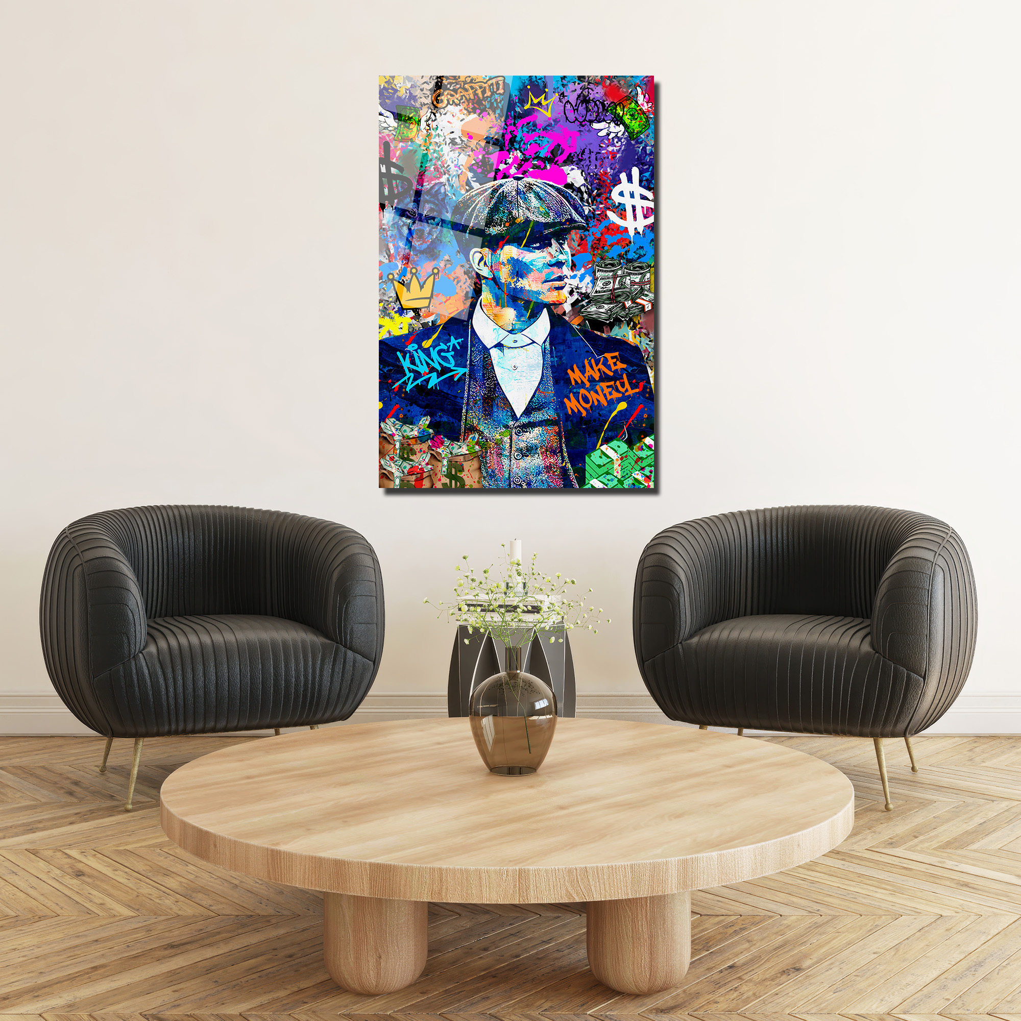 Urban King Tommy Shelby Graffiti Cam Tablo Duvar Dekoru Urban King Tommy Shelby Graffiti Cam Tablo