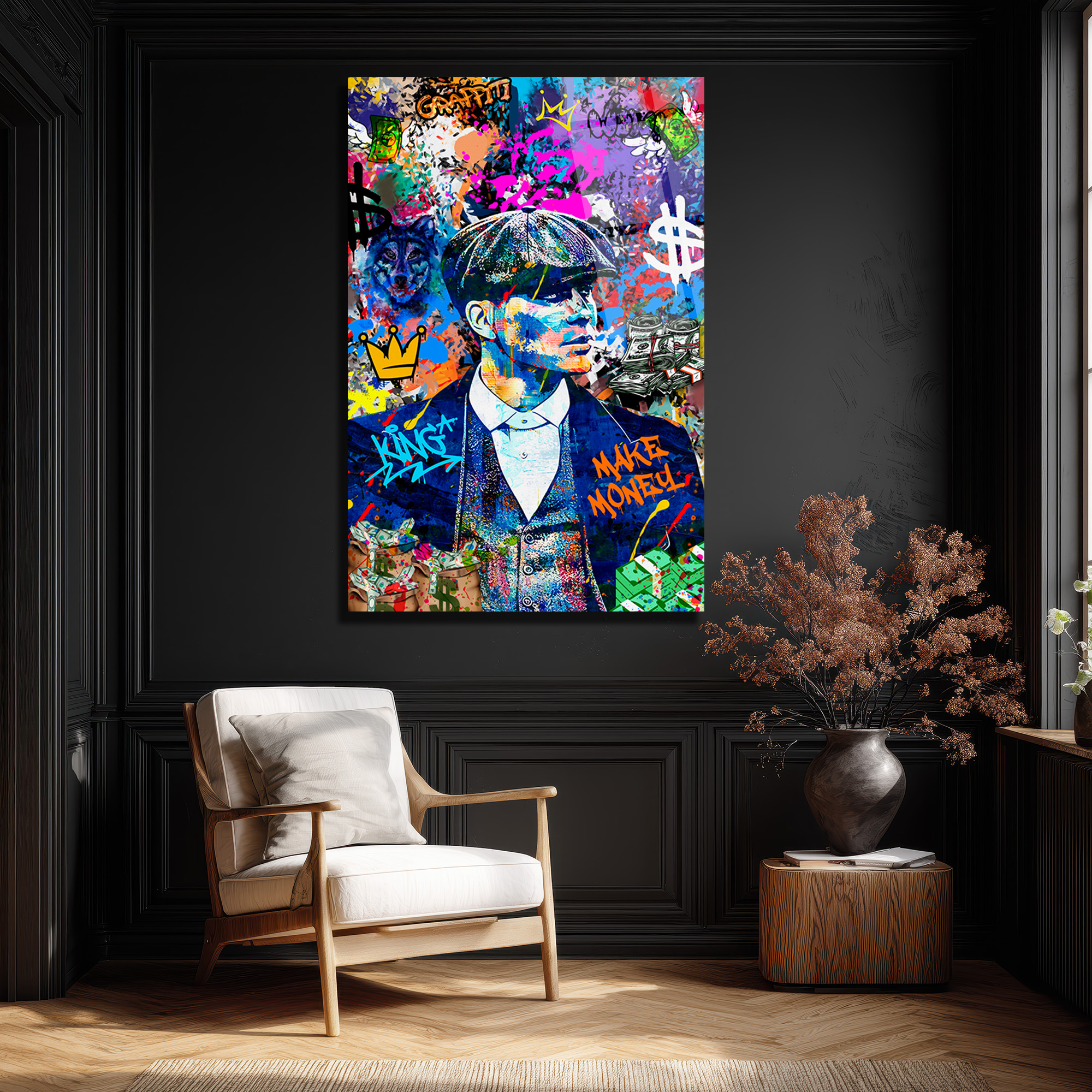 Urban King Tommy Shelby Graffiti Cam Tablo Duvar Dekoru Urban King Tommy Shelby Graffiti Cam Tablo