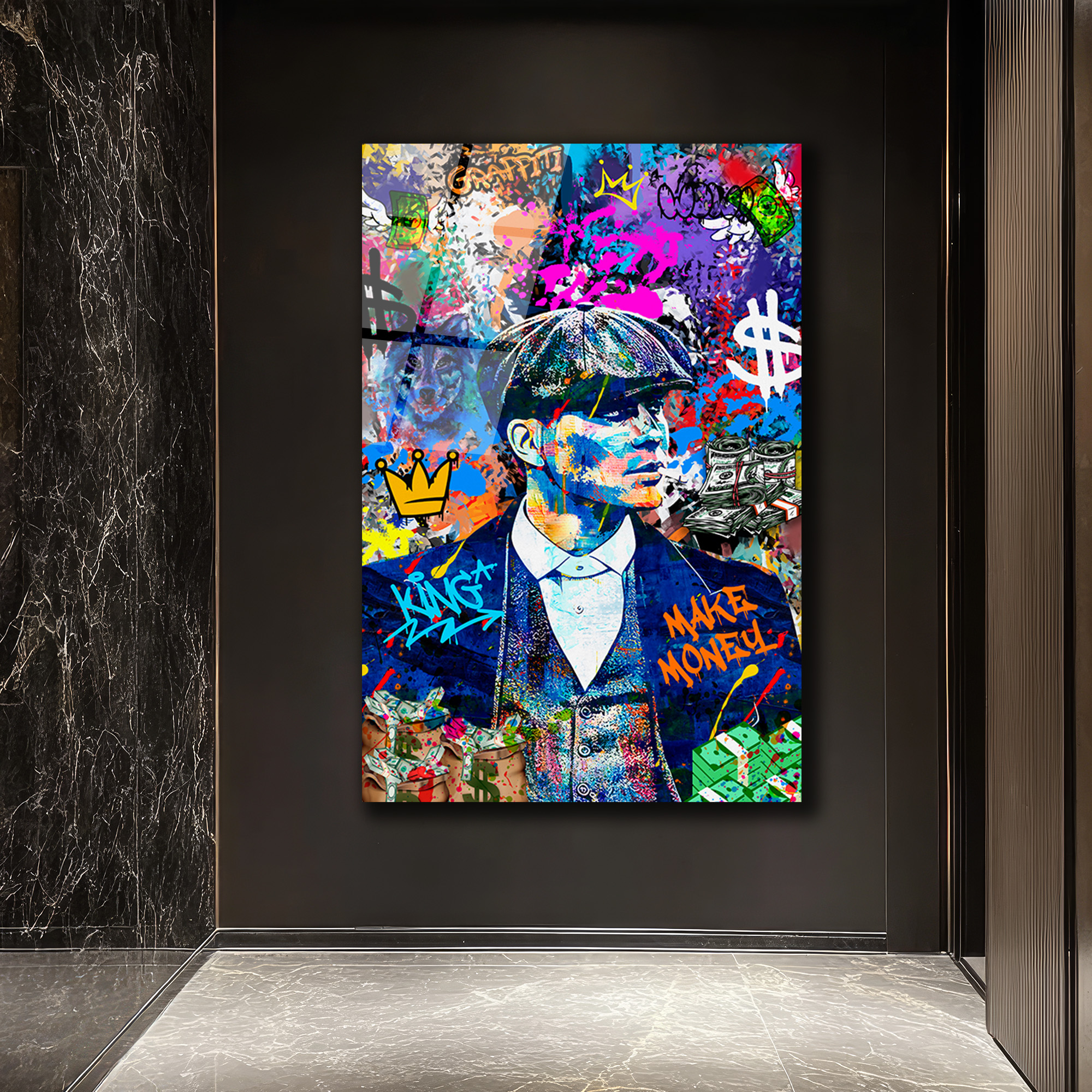 Urban King Tommy Shelby Graffiti Cam Tablo Duvar Dekoru Urban King Tommy Shelby Graffiti Cam Tablo