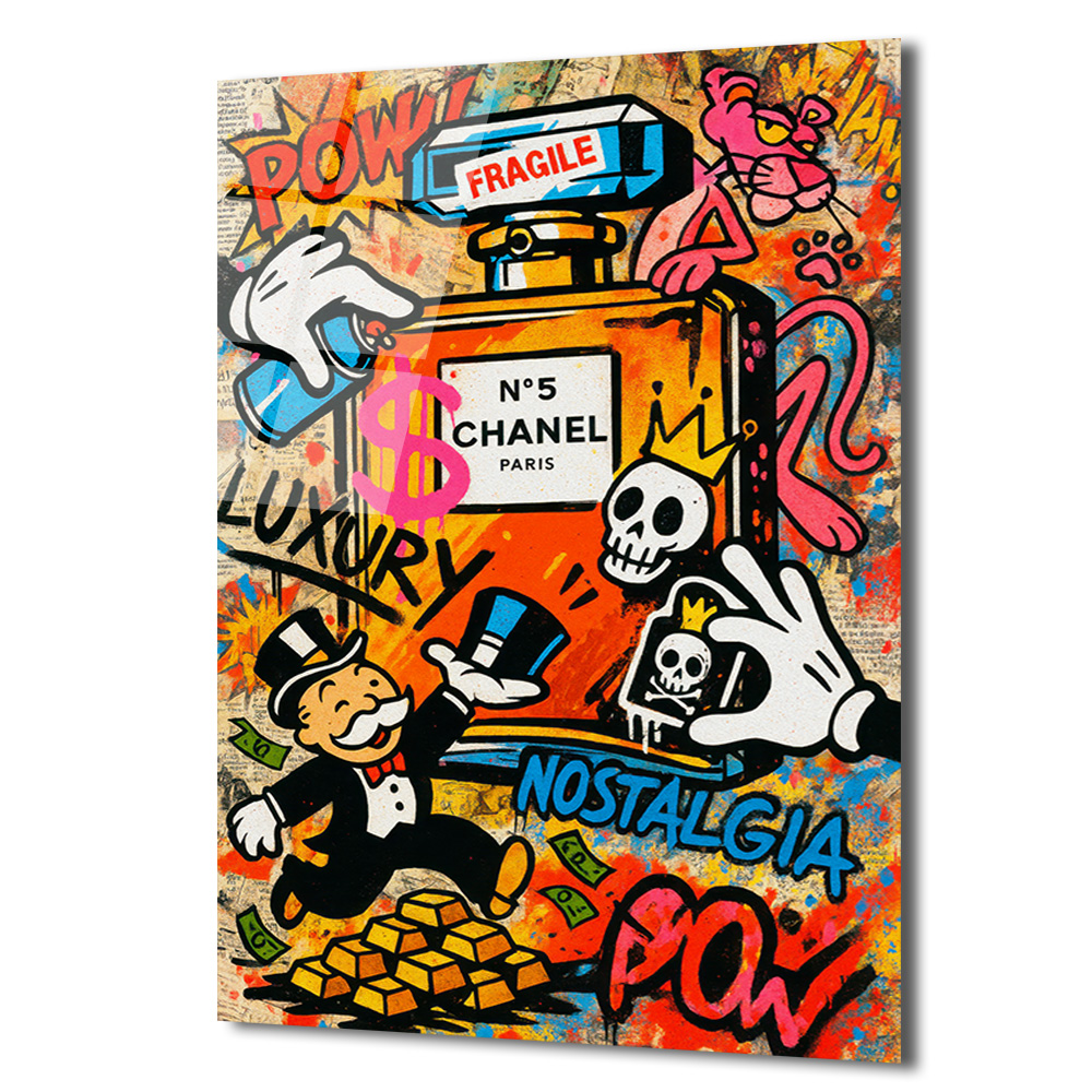 Lüks ve Nostalji Buluşması: Pop Art Cam Tablo Duvar Dekoru Lüks ve Nostalji Buluşması: Pop Art Cam Tablo