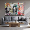 Picasso King Sokak Sanatı Cam Tablo - Modern Duvar Dekoru Duvar Dekoru Picasso King Sokak Sanatı Cam Tablo - Modern Duvar Dekoru