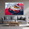 Porsche 911 RSR Yarış Arabası Modern Cam Tablo