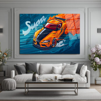 Supra Drift Sanatı Cam Tablo - Hız ve Tutku Duvar Dekoru - Glazella Supra Drift Sanatı Cam Tablo - Hız ve Tutku Duvar Dekoru - Glazella