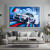 Dinamik BMW M2 Drift Spor Araba Cam Tablo Duvar Dekoru Dinamik BMW M2 Drift Spor Araba Cam Tablo