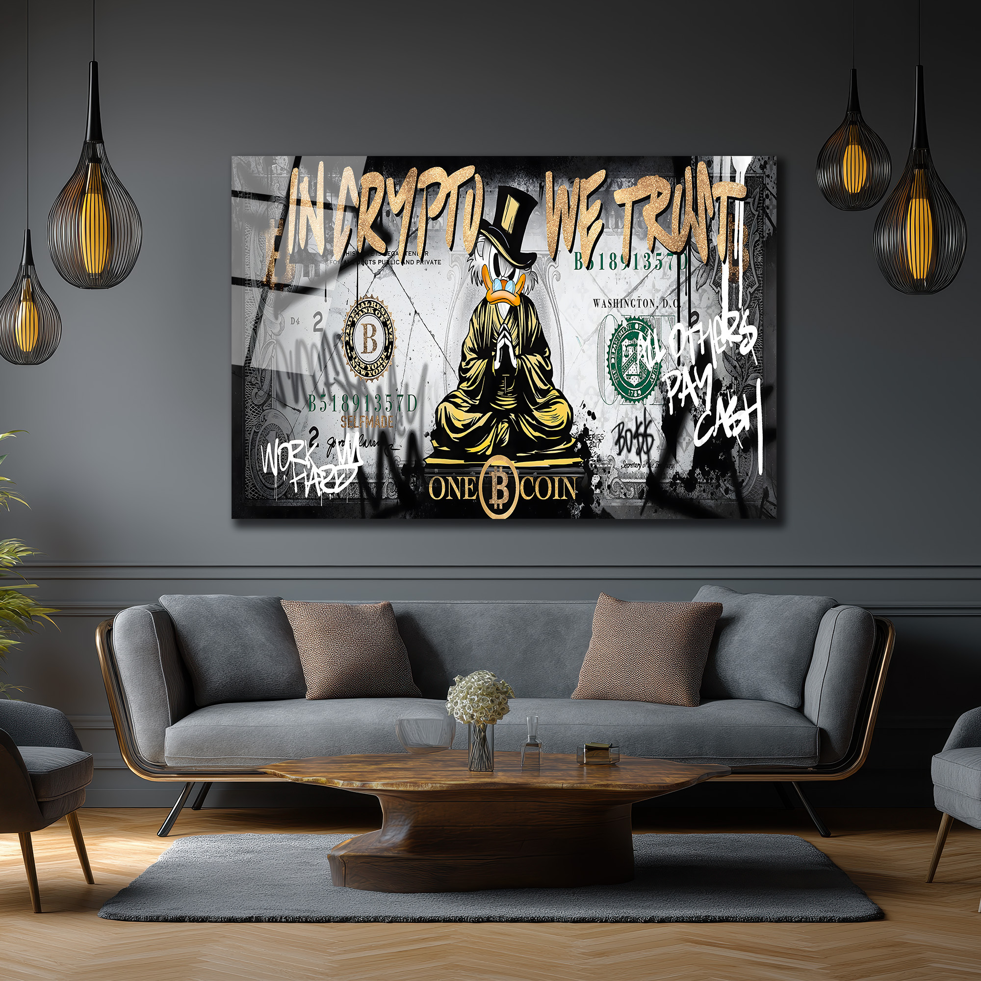 Zenginlik ve Kripto: Meditasyon Temalı Lüks Cam Tablo Duvar Dekoru Zenginlik ve Kripto: Meditasyon Temalı Lüks Cam Tablo