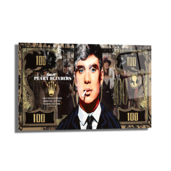 Peaky Blinders Thomas Shelby 100 Dolar Temalı Cam Tablo