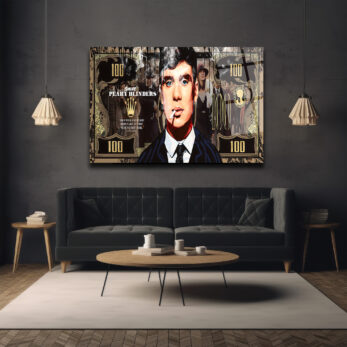 Peaky Blinders Thomas Shelby 100 Dolar Temalı Cam Tablo - Glazella Peaky Blinders Thomas Shelby 100 Dolar Temalı Cam Tablo - Glazella