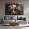 Lüks Aslan Kral Boss$ Temalı Modern Cam Tablo Duvar Dekoru Lüks Aslan Kral Boss$ Temalı Modern Cam Tablo