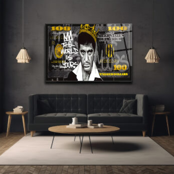 Scarface Tony Montana "The World Is Yours" Cam Tablo - Glazella