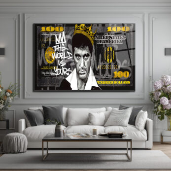 Scarface Tony Montana "The World Is Yours" Cam Tablo - Glazella