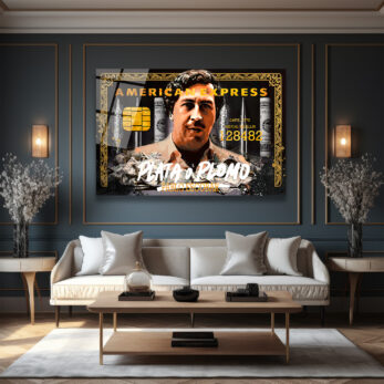 Pablo Escobar 'Plata o Plomo' American Temalı Cam Tablo - Glazella Pablo Escobar 'Plata o Plomo' American Temalı Cam Tablo - Glazella