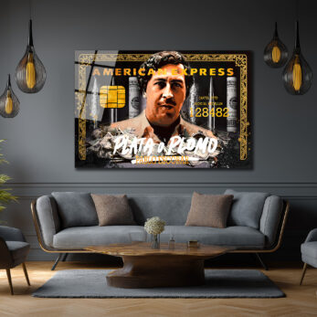 Pablo Escobar 'Plata o Plomo' American Temalı Cam Tablo - Glazella Pablo Escobar 'Plata o Plomo' American Temalı Cam Tablo - Glazella