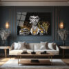 Tony Montana Efsanesi Altın Detaylı Cam Tablo Duvar Dekoru Tony Montana Efsanesi Altın Detaylı Cam Tablo