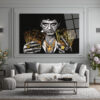 Tony Montana Efsanesi Altın Detaylı Cam Tablo Duvar Dekoru Tony Montana Efsanesi Altın Detaylı Cam Tablo