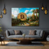 Bitcoin Antik Manzara Cam Tablo: Dijital Altın Çağı Duvar Dekoru Bitcoin Antik Manzara Cam Tablo: Dijital Altın Çağı
