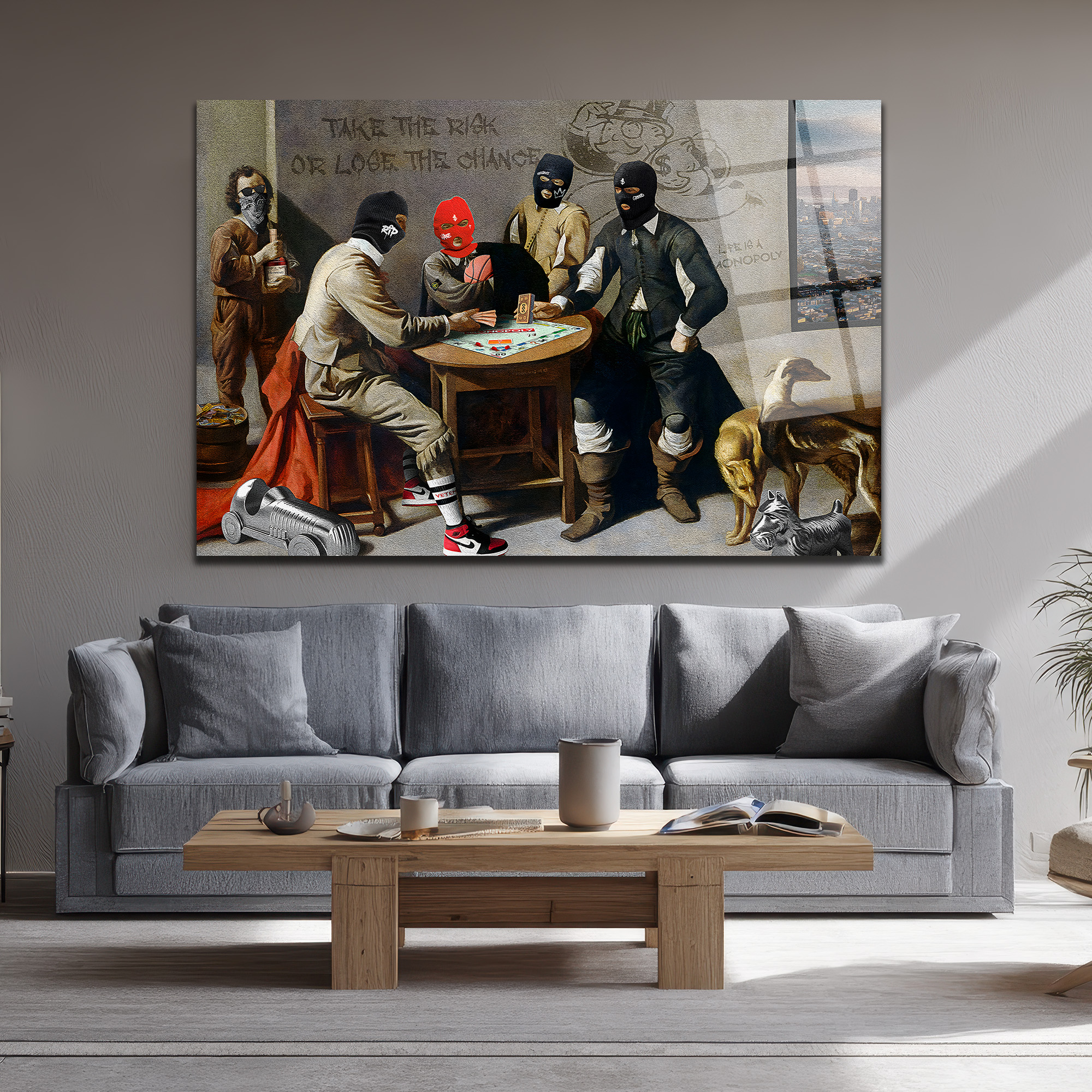 Hayat Bir Monopoly: Risk ve Şans Temalı Modern Cam Tablo Duvar Dekoru Hayat Bir Monopoly: Risk ve Şans Temalı Modern Cam Tablo