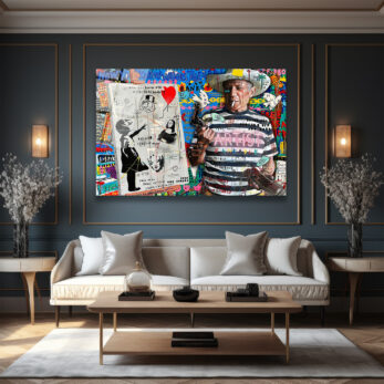 Banksy ve Picasso Esintili Asi Sanatçı Cam Tablo - Glazella