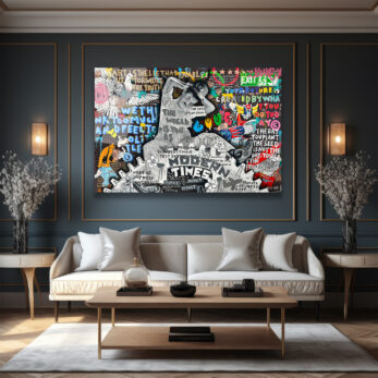 Modern Zamanlar Street Art Cam Tablo - Şehir Ruhu ve Düşünceler - Glazella