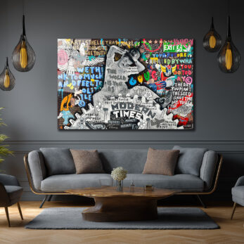 Modern Zamanlar Street Art Cam Tablo - Şehir Ruhu ve Düşünceler - Glazella
