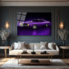 Efsanevi Mor Dodge Challenger Cam Tablo Duvar Dekoru Efsanevi Mor Dodge Challenger Cam Tablo