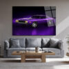 Efsanevi Mor Dodge Challenger Cam Tablo Duvar Dekoru Efsanevi Mor Dodge Challenger Cam Tablo
