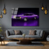 Efsanevi Mor Dodge Challenger Cam Tablo Duvar Dekoru Efsanevi Mor Dodge Challenger Cam Tablo