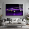 Efsanevi Mor Dodge Challenger Cam Tablo Duvar Dekoru Efsanevi Mor Dodge Challenger Cam Tablo