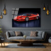 Ferrari F50 Efsanesi Kırmızı Süper Araba Cam Tablo Duvar Dekoru Ferrari F50 Efsanesi Kırmızı Süper Araba Cam Tablo