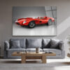 Ferrari Efsanesi Kırmızı Klasik Yarış Arabası Cam Tablo Duvar Dekoru Ferrari Efsanesi Kırmızı Klasik Yarış Arabası Cam Tablo