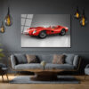Ferrari Efsanesi Kırmızı Klasik Yarış Arabası Cam Tablo Duvar Dekoru Ferrari Efsanesi Kırmızı Klasik Yarış Arabası Cam Tablo