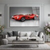 Ferrari Efsanesi Kırmızı Klasik Yarış Arabası Cam Tablo Duvar Dekoru Ferrari Efsanesi Kırmızı Klasik Yarış Arabası Cam Tablo
