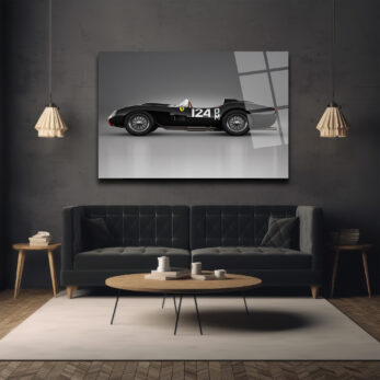 Efsanevi Ferrari 124 DM Yarış Arabası Cam Tablo - Glazella Efsanevi Ferrari 124 DM Yarış Arabası Cam Tablo - Glazella