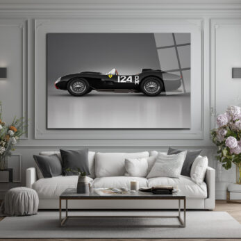 Efsanevi Ferrari 124 DM Yarış Arabası Cam Tablo - Glazella Efsanevi Ferrari 124 DM Yarış Arabası Cam Tablo - Glazella