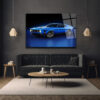 Efsanevi Mavi Ford Mustang Mach 1 Cam Tablo Duvar Dekoru Efsanevi Mavi Ford Mustang Mach 1 Cam Tablo