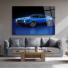 Efsanevi Mavi Ford Mustang Mach 1 Cam Tablo Duvar Dekoru Efsanevi Mavi Ford Mustang Mach 1 Cam Tablo
