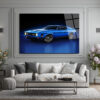 Efsanevi Mavi Ford Mustang Mach 1 Cam Tablo Duvar Dekoru Efsanevi Mavi Ford Mustang Mach 1 Cam Tablo