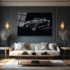 Efsanevi Shelby Cobra Siyah Spor Araba Cam Tablo Duvar Dekoru Efsanevi Shelby Cobra Siyah Spor Araba Cam Tablo