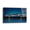 Efsanevi Mavi Spor Araba Cam Tablo Duvar Dekoru Efsanevi Mavi Spor Araba Cam Tablo