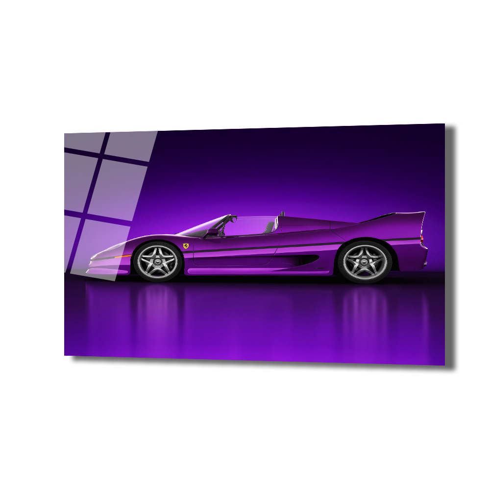 Mor Ferrari F50 Spor Araba Cam Tablo - Hız ve Asalet Duvar Dekoru Mor Ferrari F50 Spor Araba Cam Tablo - Hız ve Asalet