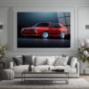 Efsanevi Kırmızı Audi Quattro Spor Araba Cam Tablo Duvar Dekoru Efsanevi Kırmızı Audi Quattro Spor Araba Cam Tablo