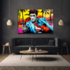 Tony Montana Pop Art Efsanesi Renkli Cam Tablo Duvar Dekoru Tony Montana Pop Art Efsanesi Renkli Cam Tablo
