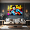 Tony Montana Pop Art Efsanesi Renkli Cam Tablo Duvar Dekoru Tony Montana Pop Art Efsanesi Renkli Cam Tablo