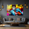 Tony Montana Pop Art Efsanesi Renkli Cam Tablo Duvar Dekoru Tony Montana Pop Art Efsanesi Renkli Cam Tablo