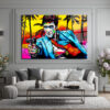 Tony Montana Pop Art Efsanesi Renkli Cam Tablo Duvar Dekoru Tony Montana Pop Art Efsanesi Renkli Cam Tablo