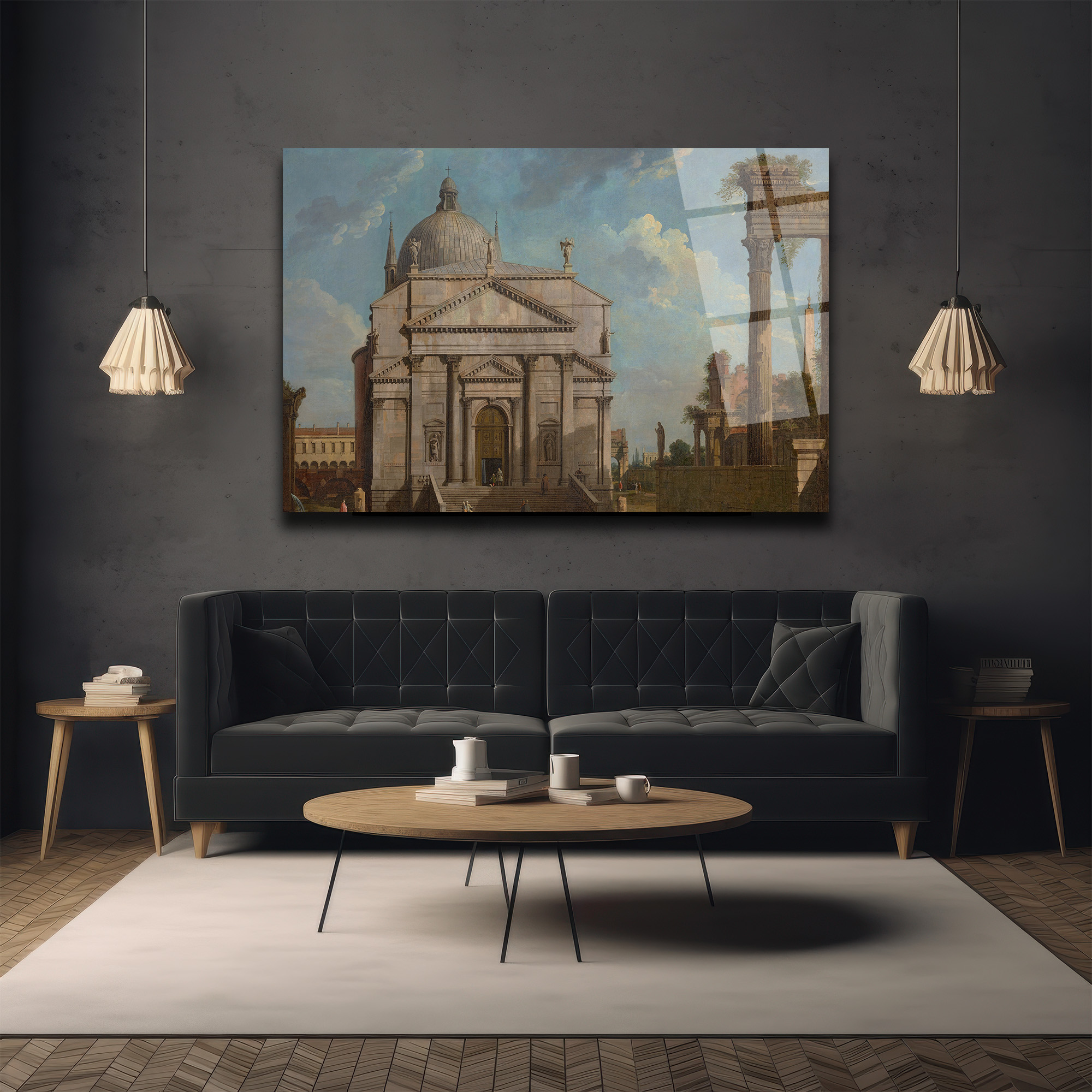 Roma Harabeleri ve Görkemli Yapı Klasik Sanat Cam Tablo - Glazella Roma Harabeleri ve Görkemli Yapı Klasik Sanat Cam Tablo - Glazella