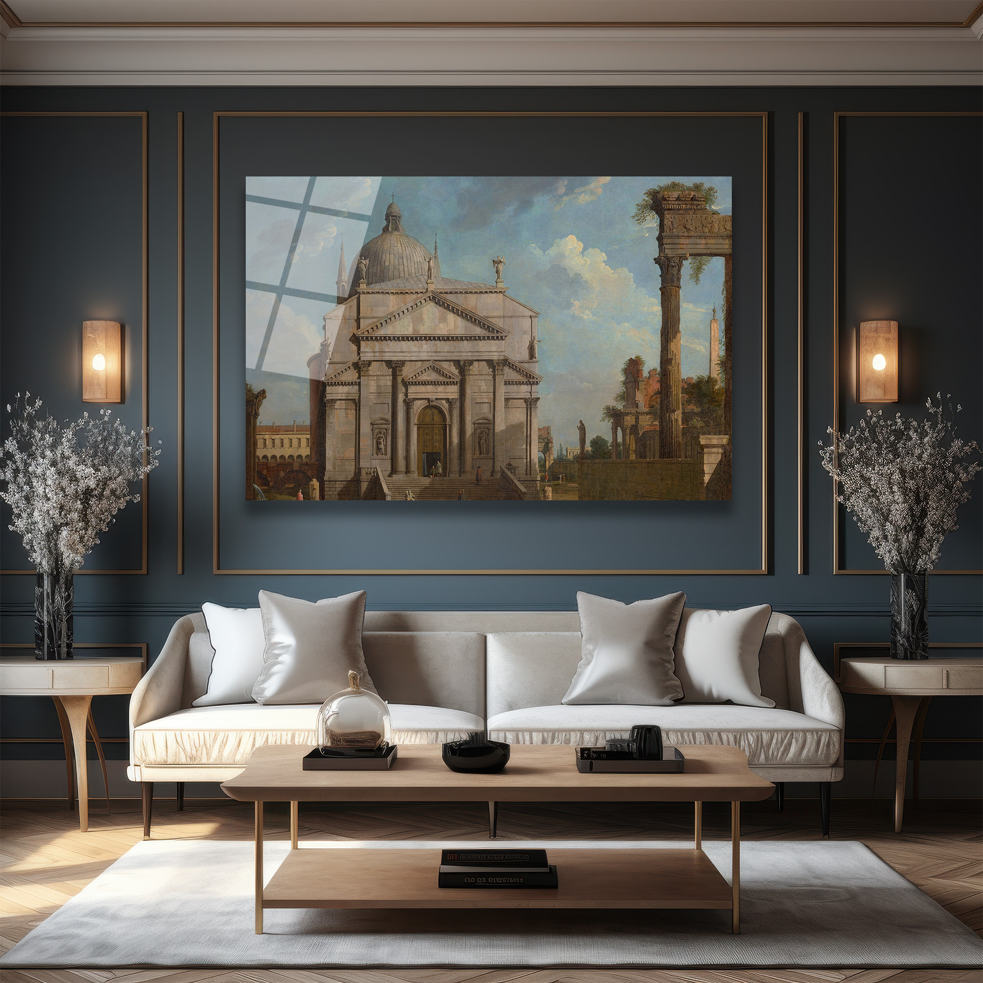 Roma Harabeleri ve Görkemli Yapı Klasik Sanat Cam Tablo - Glazella Roma Harabeleri ve Görkemli Yapı Klasik Sanat Cam Tablo - Glazella