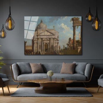 Roma Harabeleri ve Görkemli Yapı Klasik Sanat Cam Tablo - Glazella Roma Harabeleri ve Görkemli Yapı Klasik Sanat Cam Tablo - Glazella
